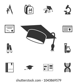 Graduation cap icon. Detailed set of education element icons. Premium quality graphic design. One of the collection icons for websites, web design, mobile app on white background