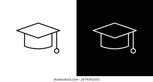 Icono de tapa de graduación. Iconos de línea de trazo editables