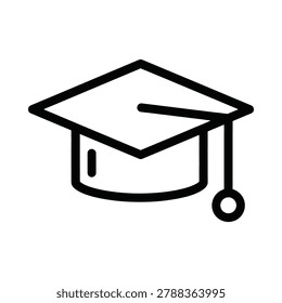 Graduation cap icon education concept with academic dress, graduation