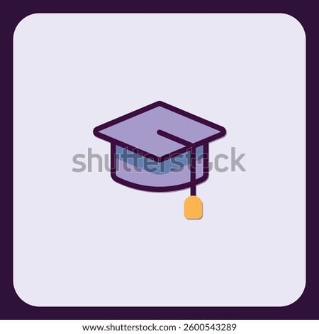 Graduation Cap Icon, Education Concept, Academic Achievement Symbol, Vector Graphic