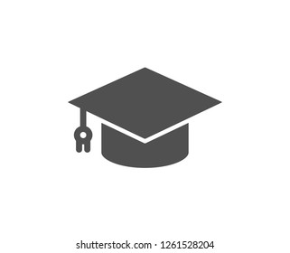 Graduation cap icon. Education sign. Student hat symbol. Quality design element. Classic style icon. Vector