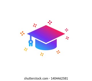 Graduation cap icon. Education sign. Student hat symbol. Dynamic shapes. Gradient design graduation cap icon. Classic style. Vector