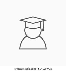 graduation cap icon, education cap vector illustration