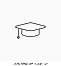 Graduation Cap Icon, Education Cap Vector Illustration