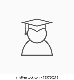 graduation cap icon, education cap vector illustration