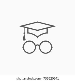 graduation cap icon, education cap vector illustration