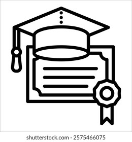 Graduation Cap Icon Element For Design