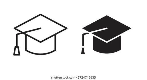 Graduation cap icon. filled flat sign for mobile concept and web design