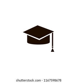 Graduation cap icon. flat design