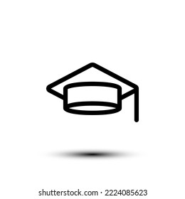 Graduation cap icon. flat design vector illustration for web and mobile