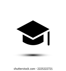 Graduation cap icon. flat design vector illustration for web and mobile