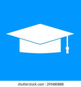 Graduation cap icon. Flat design style eps 10