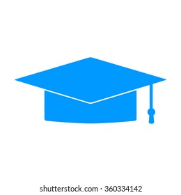 Graduation cap icon. Flat design style eps 10