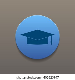 Graduation cap icon. Flat design style eps 10