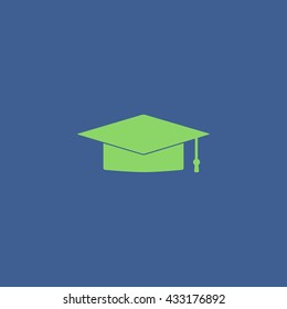 Graduation cap icon. Flat design style eps 10