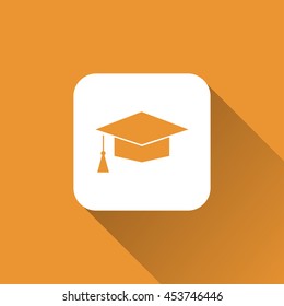 graduation cap icon. flat design