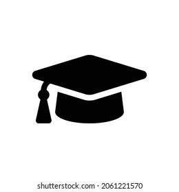 graduation cap Icon. Flat style design isolated on white background. Vector illustration