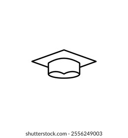 graduation cap icon Flat symbol set outline