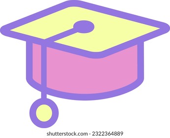 Graduation cap icon flat vector illustration