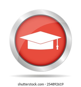Graduation cap icon. Flat vector illustrator Eps 