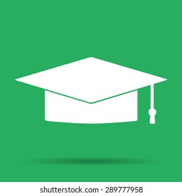 Graduation cap icon. Flat vector illustrator Eps 