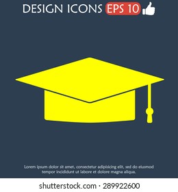 Graduation cap icon. Flat vector illustrator Eps 