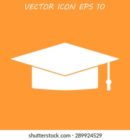 Graduation cap icon. Flat vector illustrator Eps 
