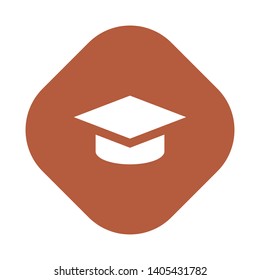 Graduation Cap Icon in Geometric Shape