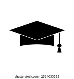 Graduation cap icon illustrated on background