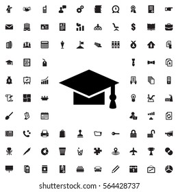 graduation cap icon illustration isolated vector sign symbol