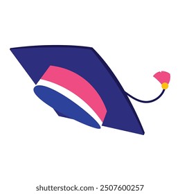 Graduation cap icon illustration on white.