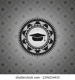 graduation cap icon inside dark badge