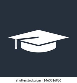 Graduation cap  icon isolated on dark background. Vector illustration