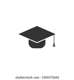 Graduation cap icon isolated on white background. Vector illustration. Eps 10.