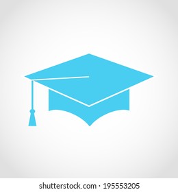 Graduation Cap Icon Isolated on White Background