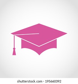 Graduation Cap Icon Isolated on White Background