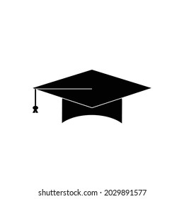 Graduation cap icon isolated on white background.