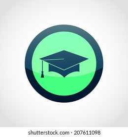 Graduation Cap Icon Isolated on White Background