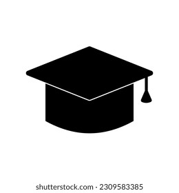 Graduationskappen-Symbol einzeln auf weißem Hintergrund.