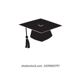 Icono de gorra de graduación aislado sobre fondo blanco. Icono de vector de capitulación de graduación