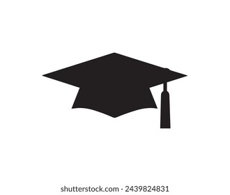 Graduation cap icon isolated on white background. Graduation cap vector icon