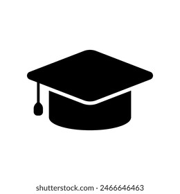 Graduation cap icon isolated on white background.