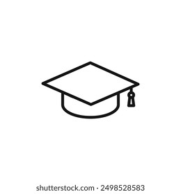 Graduation cap icon isolated on white background