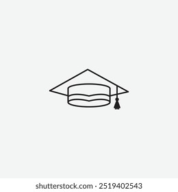 Graduation cap icon isolated on white background