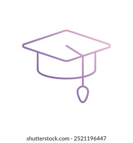 Graduation Cap icon isolated on a white background. Vector illustration.