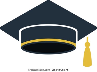 Graduation cap, graduation cap icon isolated on white background. Background image, vector, postcard, poster.