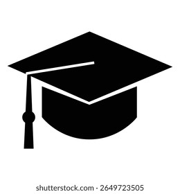 Graduation cap Icon isolated on white background. Education symbol. Vector illustration