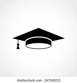 Graduation Cap Icon Isolated on White Background