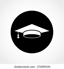 Graduation Cap Icon Isolated on White Background