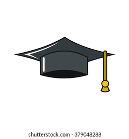 Graduation cap icon isolated on a white background